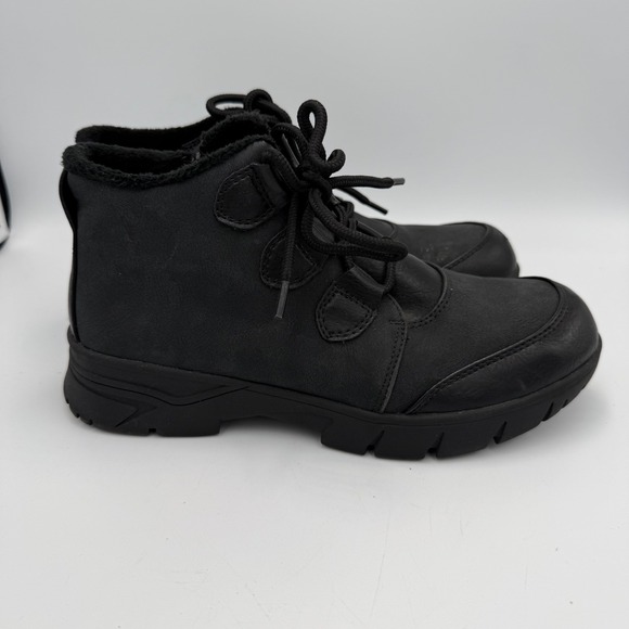 easy street Shoes - Easy Street Easy Dry Womens Black Faux Fur Lined Winter Boots 8M 81-8271